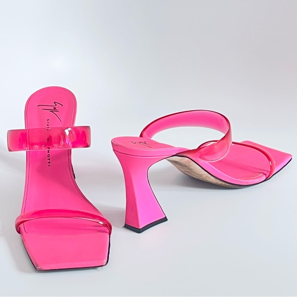 Giuseppe Zanotti Pink Flaminia Plexi Double-Strap Sandals IT36|US6 $695 - Picture 5 of 16